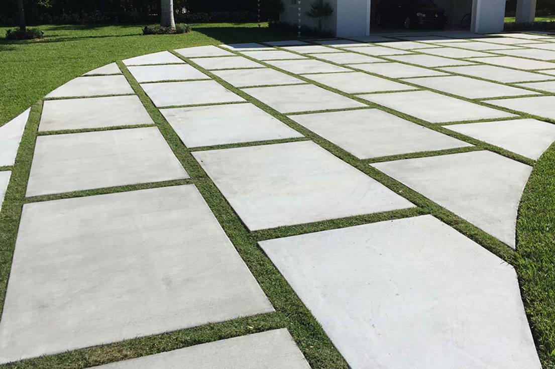 Concrete Slabs on grass