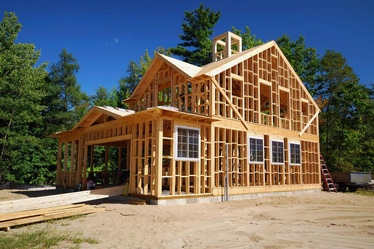 Wooden frame structure of house